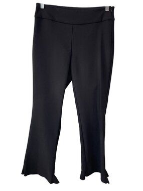 INC International Concepts Pants Size 6 Flared Hem Flat Front Black Career Work